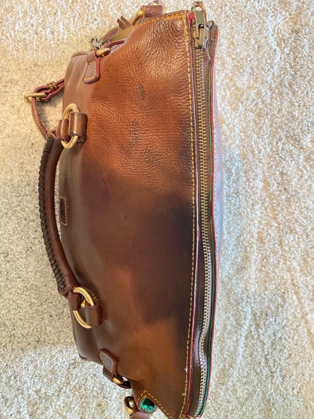 Dooney & Bourke large florentine satchel in chestnut - Picture 6 of 10